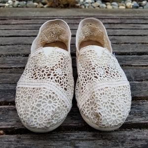 TOMS Natural Moroccan Crochet Alpargata Flats